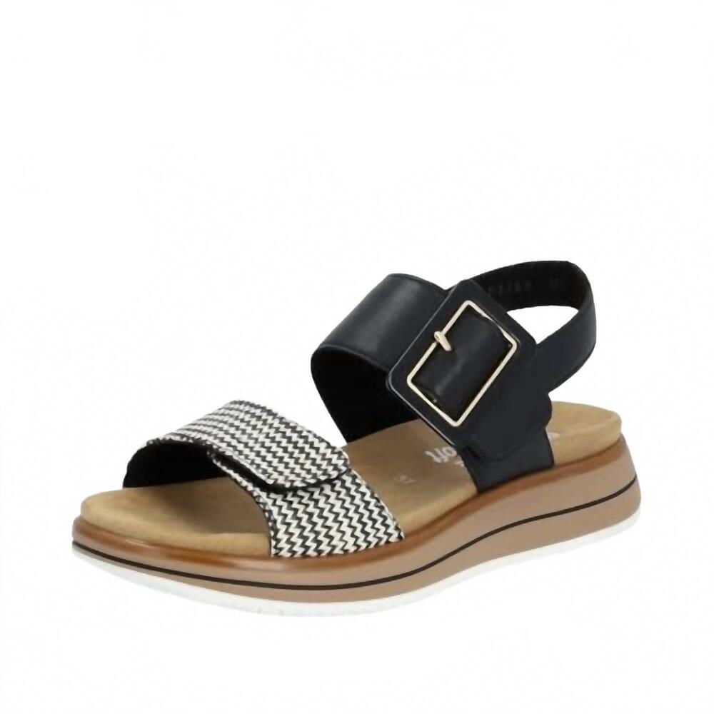 NEW REMONTE women's siradia sandal in schwarz/crema